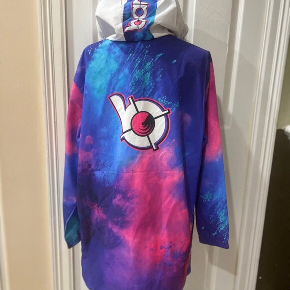 HOT PINK BLUE TIE DYE WINTERBREAKER COAT BANG ENERGY REVOLUTION SIZE M/L - Picture 12 of 16